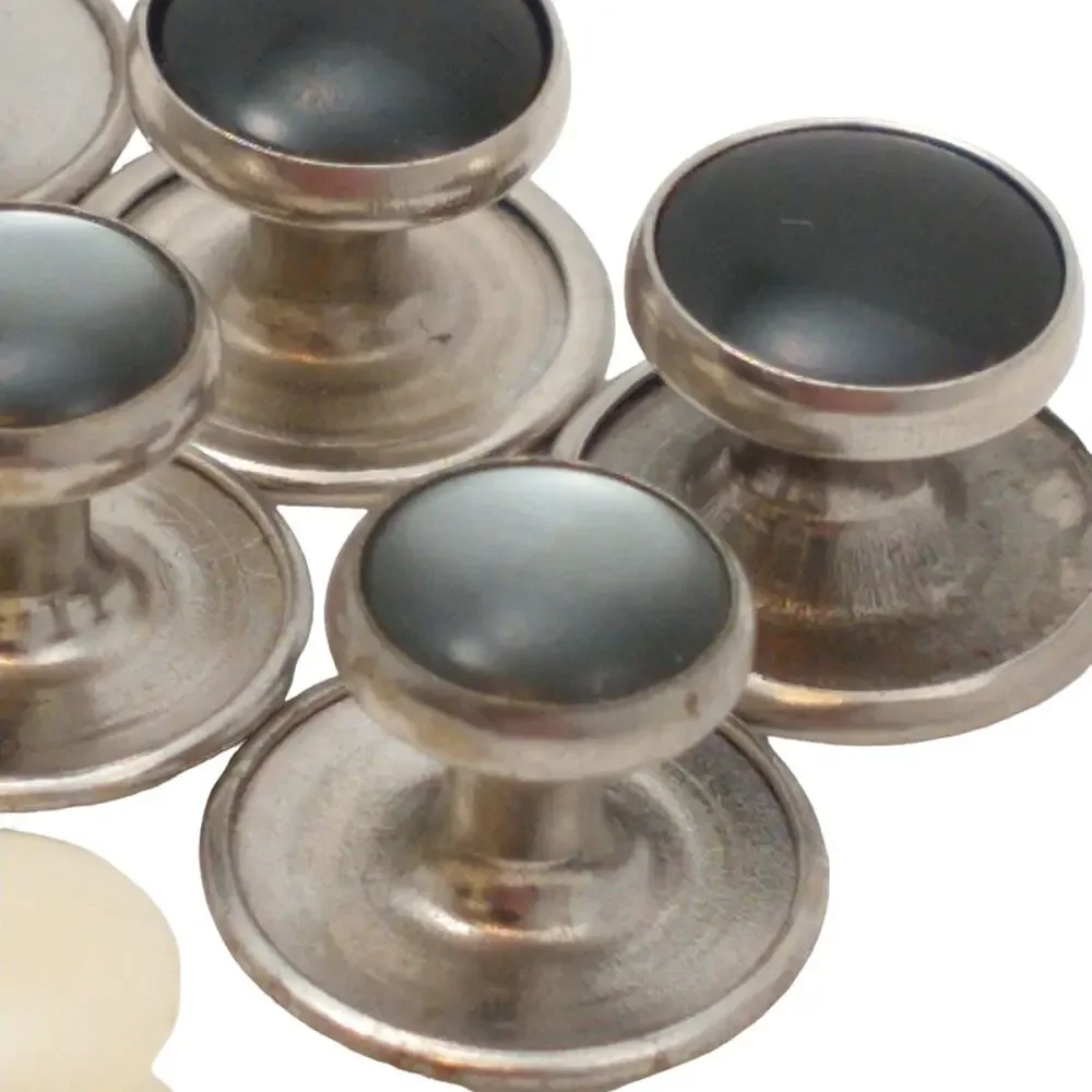 Swank Men's Button Studs 3 Onyx 3 Mother of Pearl and 3 Plastic Lot of 9